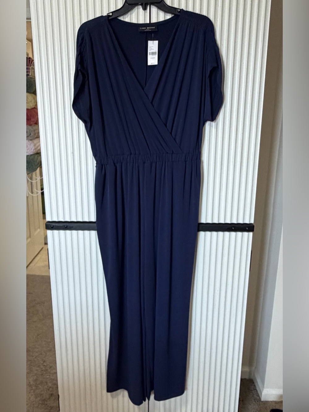 Lane Bryant Navy Wrap Jumpsuit
